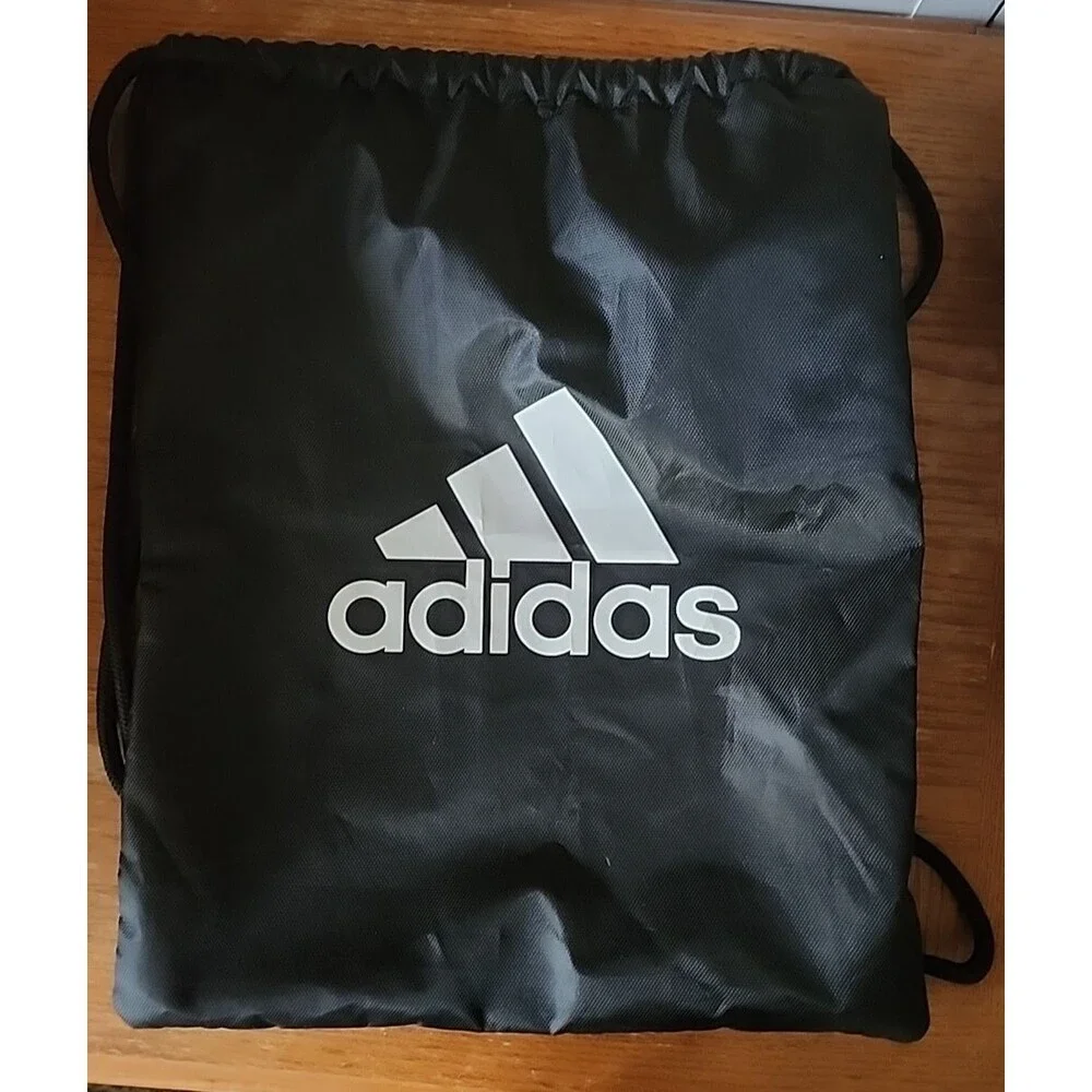 Adidas Drawstring Bag Gym Bag Black & White 3 stripes Nice
